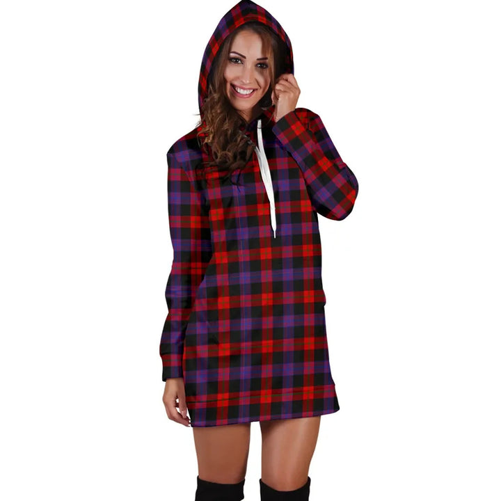 Scottish Brown Modern Clan Tartan Hoodie Dress