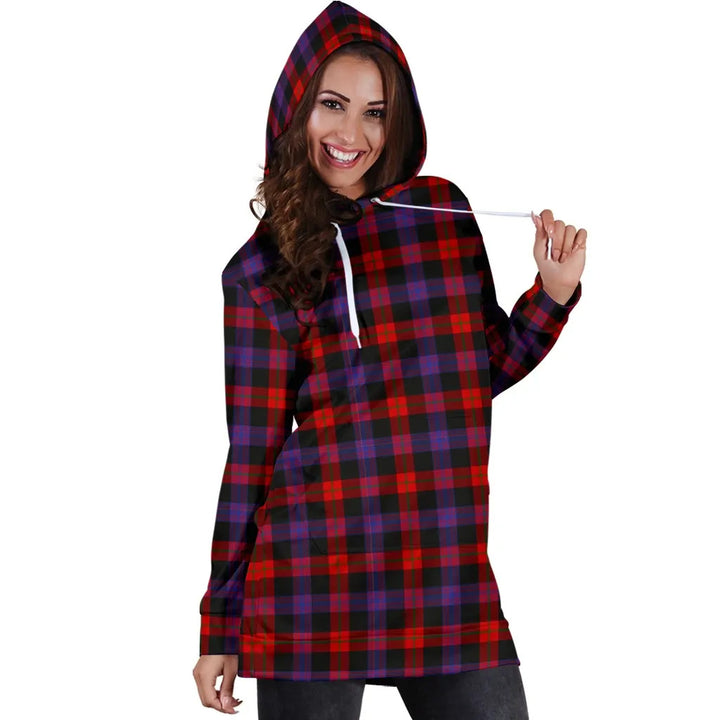 Scottish Brown Modern Clan Tartan Hoodie Dress