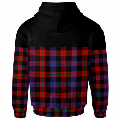 Scottish Brown Modern Clan Tartan Hoodie - Horizontal Style Back Side Tartan Plaid