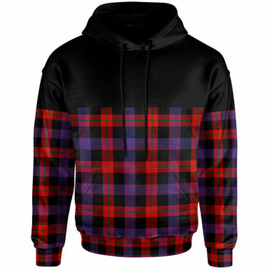 Scottish Brown Modern Clan Tartan Hoodie - Horizontal Style Front Side Tartan Plaid