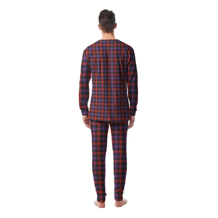 Scottish Brown Modern Clan Tartan Pajama Set Men Back Side Tartan Plaid