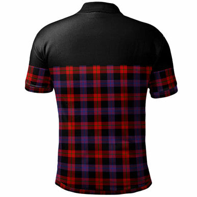 Scottish Brown Modern Clan Tartan Polo Shirt - Horizontal Style Back Side Tartan Plaid