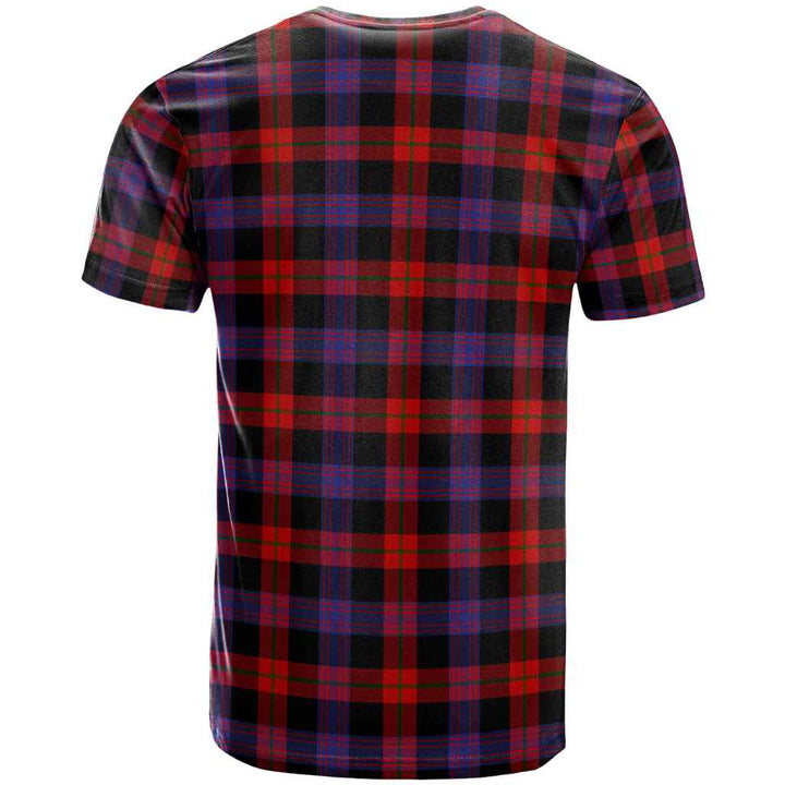 Scottish Brown Modern Clan Tartan T-Shirt Back Side Tartan Plaid