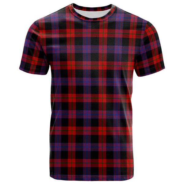 Scottish Brown Modern Clan Tartan T-Shirt Front Side Tartan Plaid