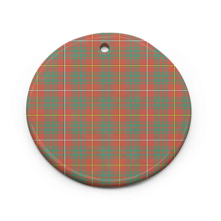 Scottish Bruce Ancient Clan Tartan Ceramic Ornament Circle Shape Tartan Plaid