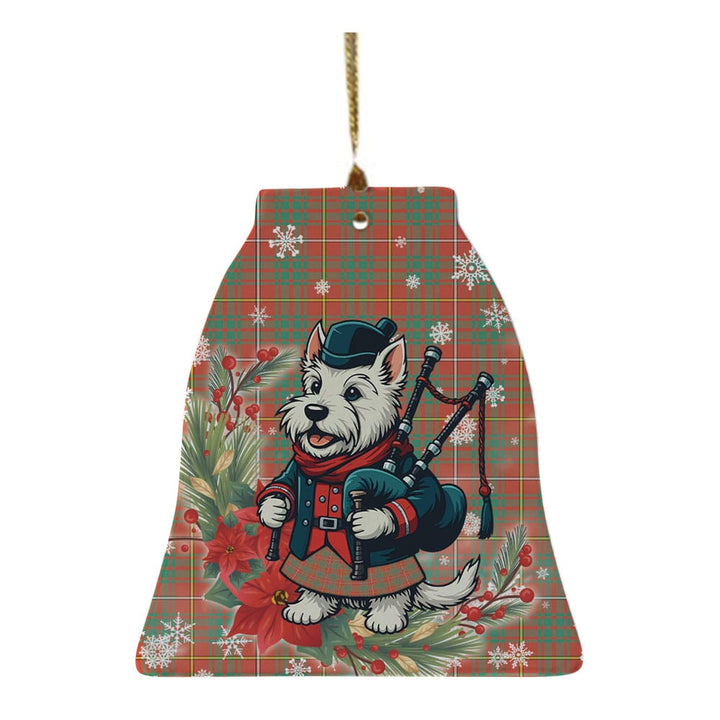 Scottish Bruce Ancient Clan Tartan Ceramic Ornament Cute Scottish Terrier Dog Bell Style Tartan Plaid