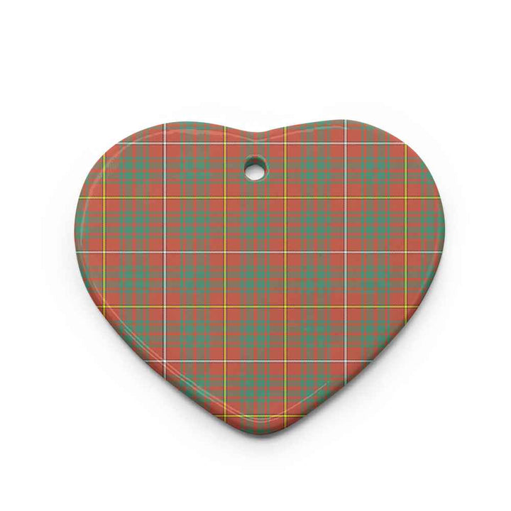 Scottish Bruce Ancient Clan Tartan Ceramic Ornament Heart Shape Tartan Plaid