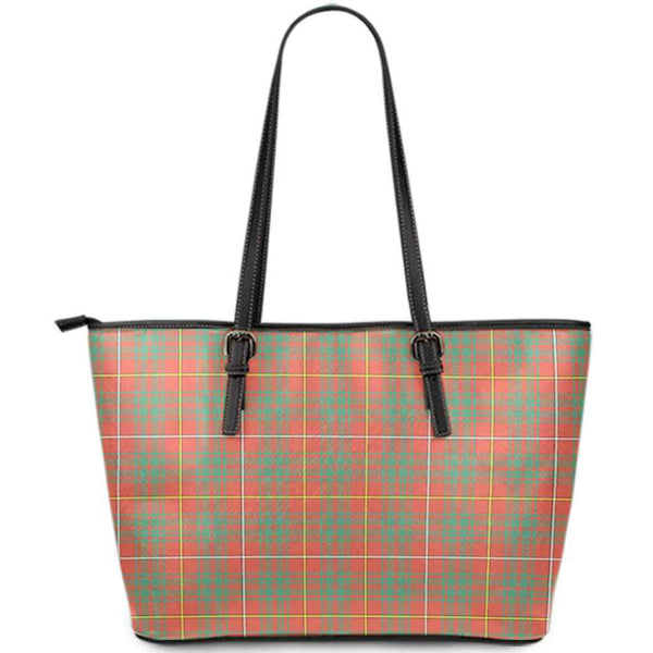 Scottish Bruce Ancient Clan Tartan Leather Tote Tartan Plaid