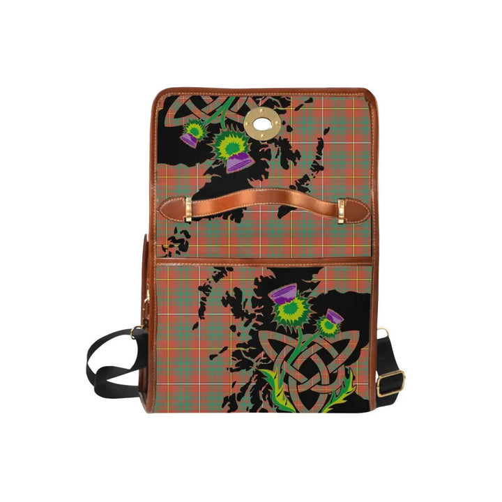 Scottish Bruce Ancient Clan Tartan Waterproof Canvas Bag With Thistle Tartan Plaid 6