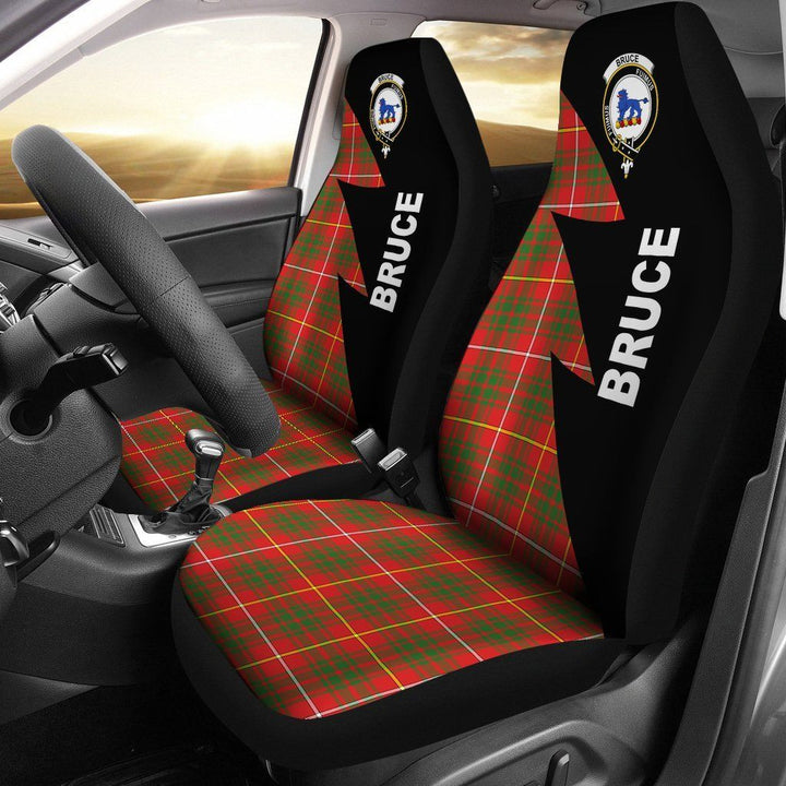 Scottish Bruce Clan Crest Tartan Car Seat Covers - Flash Style 1