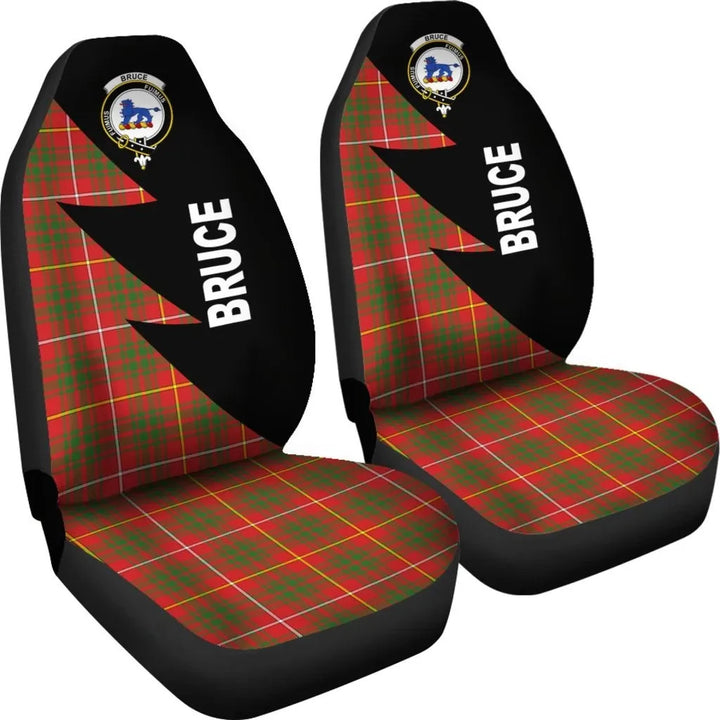 Scottish Bruce Clan Crest Tartan Car Seat Covers - Flash Style 4