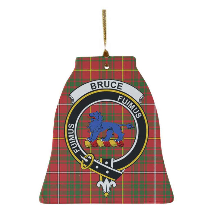 Scottish Bruce Clan Crest Tartan Ceramic Ornament Bell Shape Tartan Plaid