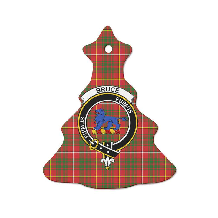 Scottish Bruce Clan Crest Tartan Ceramic Ornament Tree Shape Tartan Plaid