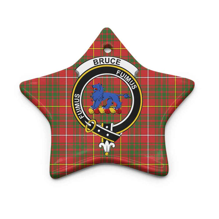 Scottish Bruce Clan Crest Tartan Ceramic Ornament Star Shape Tartan Plaid