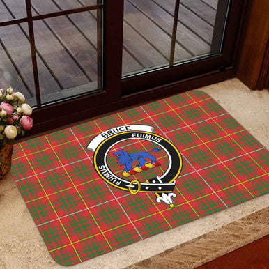 Scottish Bruce Clan Crest Tartan Door Mat Tartan Plaid 1