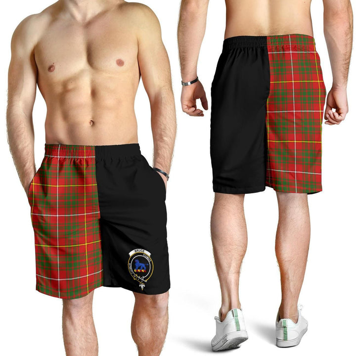 Scottish Bruce Clan Crest Tartan Half of Me Men's Shorts