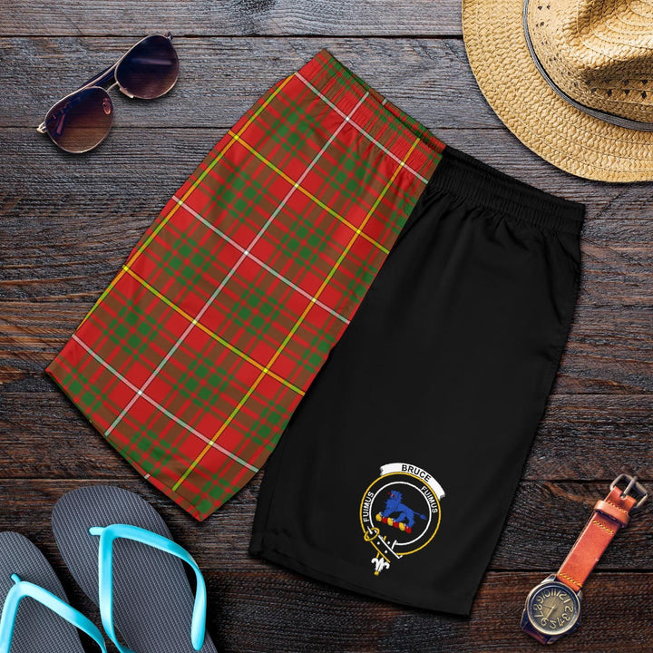 Scottish Bruce Clan Crest Tartan Half of Me Men's Shorts