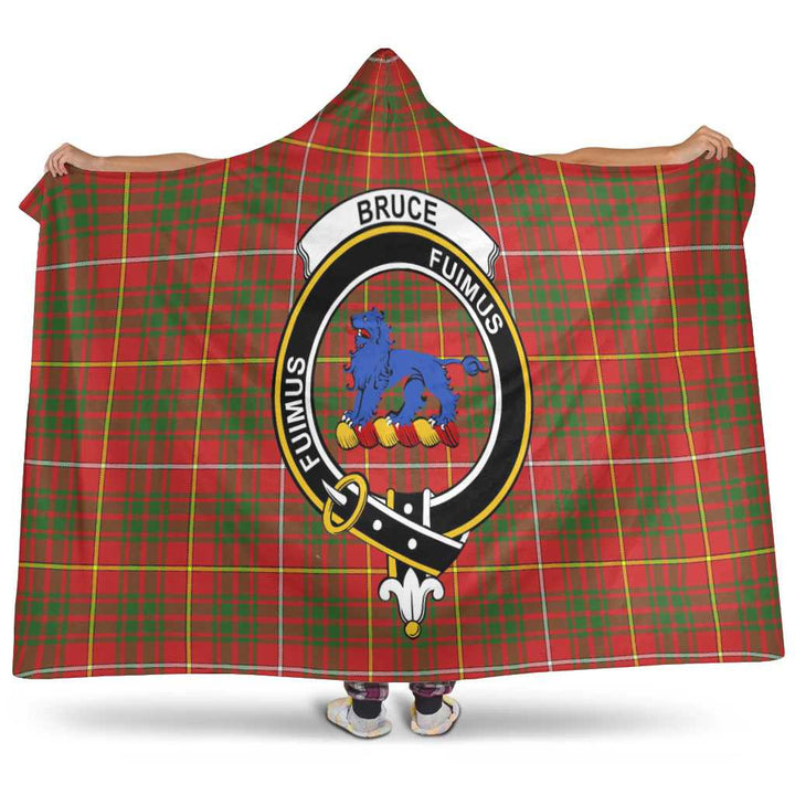 Scottish Bruce Clan Crest Tartan Hooded Blanket Tartan Plaid 1