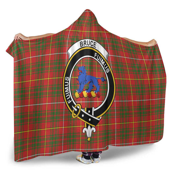 Scottish Bruce Clan Crest Tartan Hooded Blanket Tartan Plaid 2