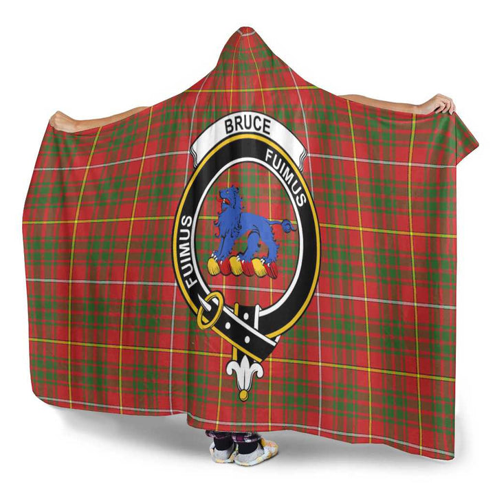Scottish Bruce Clan Crest Tartan Hooded Blanket Tartan Plaid 3