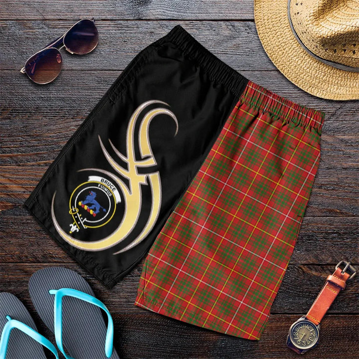 Scottish Bruce Modern Clan Crest Tartan Believe in Me Men's Shorts