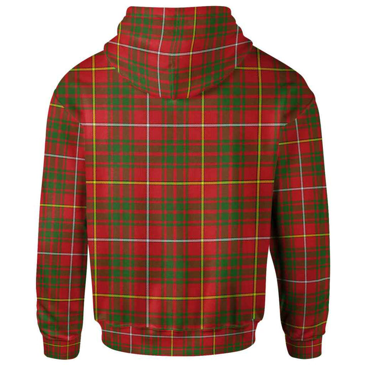 Scottish Bruce Modern Clan Tartan Hoodie Back Side Tartan Plaid
