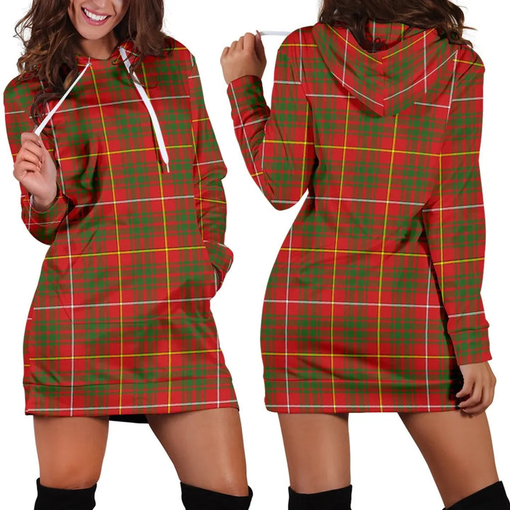 Scottish Bruce Modern Clan Tartan Hoodie Dress