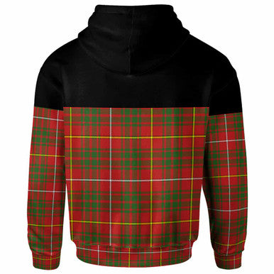 Scottish Bruce Modern Clan Tartan Hoodie - Horizontal Style Back Side Tartan Plaid