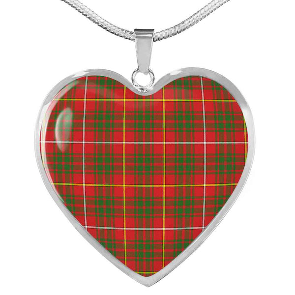 Scottish Bruce Modern Clan Tartan Necklace Heart Tartan Plaid 1