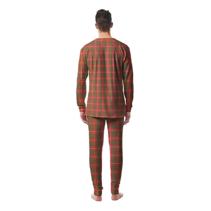 Scottish Bruce Modern Clan Tartan Pajama Set Men Back Side Tartan Plaid