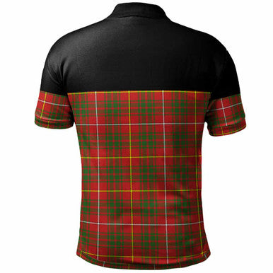 Scottish Bruce Modern Clan Tartan Polo Shirt - Horizontal Style Back Side Tartan Plaid