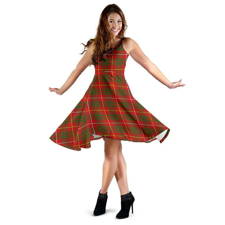 Scottish Bruce Modern Clan Tartan Women Midi Dress