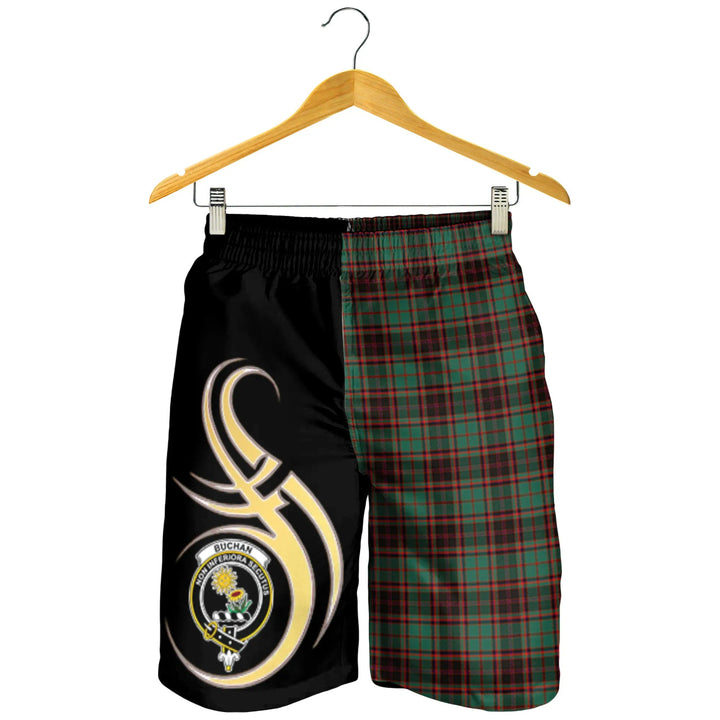Scottish Buchan Ancient Clan Crest Tartan Believe in Me Men's Shorts