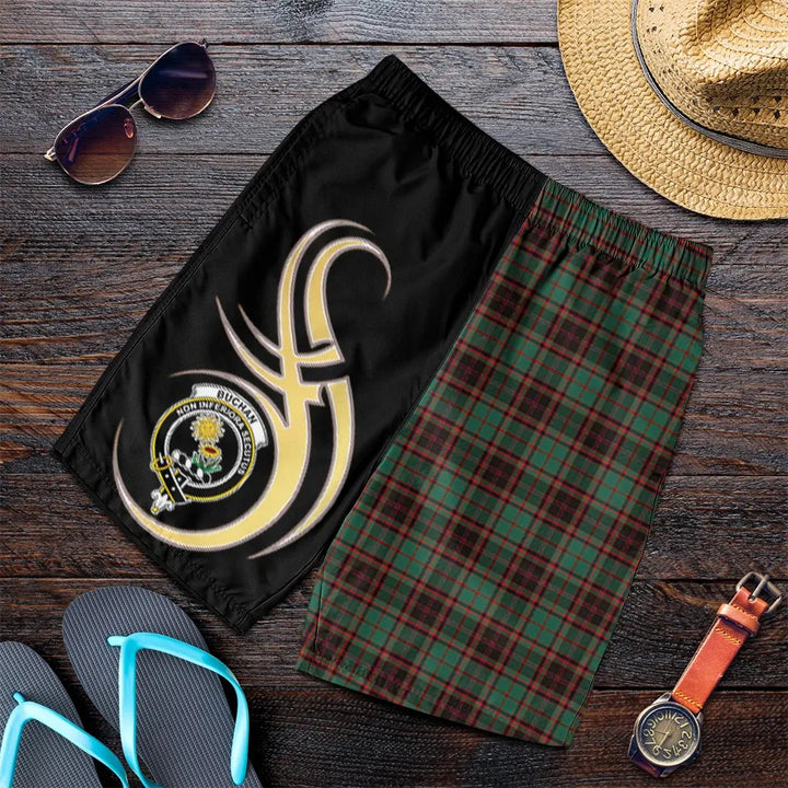 Scottish Buchan Ancient Clan Crest Tartan Believe in Me Men's Shorts