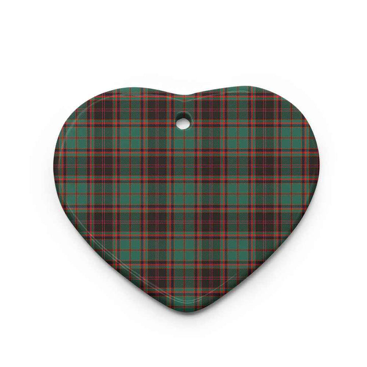 Scottish Buchan Ancient Clan Tartan Ceramic Ornament Heart Shape Tartan Plaid
