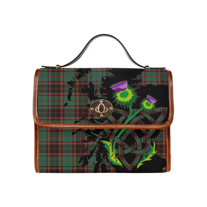 Scottish Buchan Ancient Clan Tartan Waterproof Canvas Bag With Thistle Tartan Plaid 2