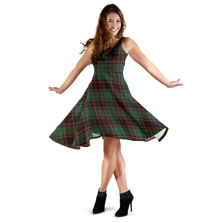 Scottish Buchan Ancient Clan Tartan Women Midi Dress