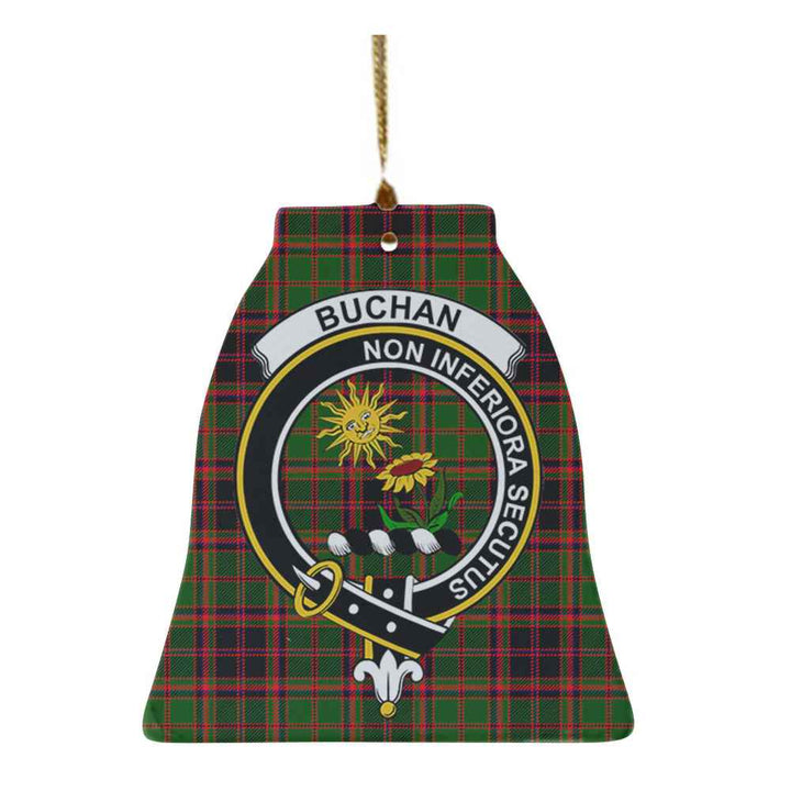 Scottish Buchan Clan Crest Tartan Ceramic Ornament Bell Shape Tartan Plaid