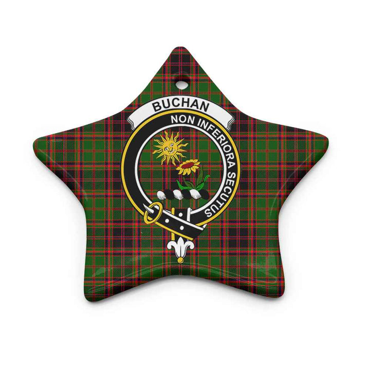 Scottish Buchan Clan Crest Tartan Ceramic Ornament Star Shape Tartan Plaid