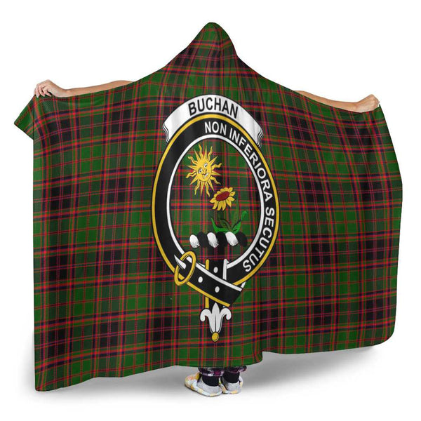 Scottish Buchan Clan Crest Tartan Hooded Blanket Tartan Plaid 2