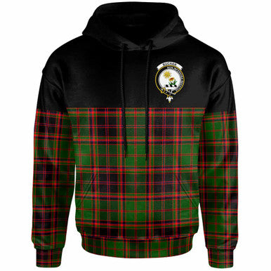 Scottish Buchan Clan Crest Tartan Hoodie - Horizontal Style Front Side Tartan Plaid