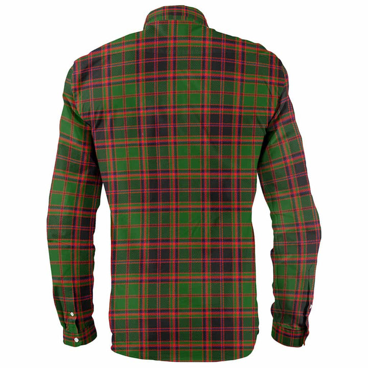 Scottish Buchan Clan Crest Tartan Long Sleeve Shirt Back Side Tartan Plaid