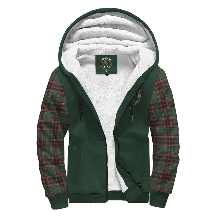 Scottish Buchan Clan Crest Tartan Plaid Sleeve Sherpa Hoodie