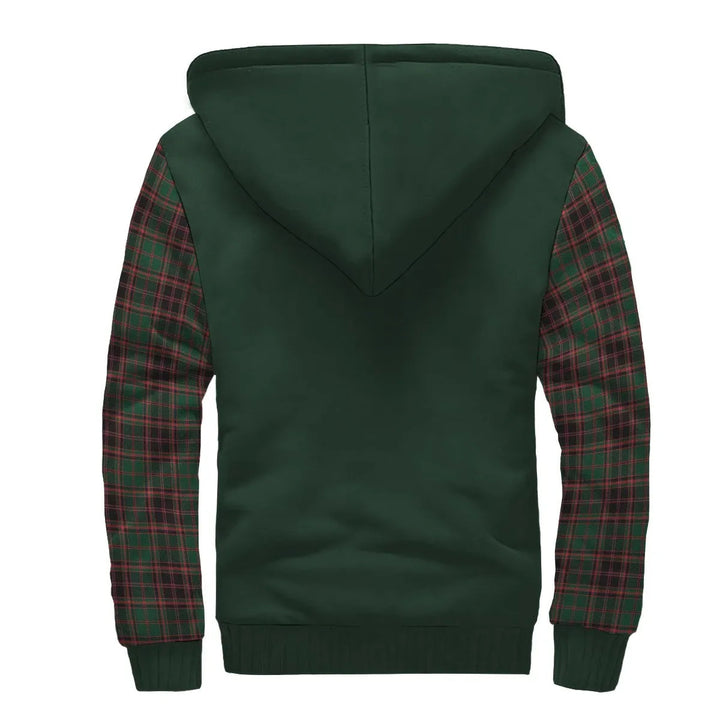 Scottish Buchan Clan Crest Tartan Plaid Sleeve Sherpa Hoodie