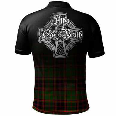 Scottish Buchan Clan Crest Tartan Polo Shirt - Alba Gu Brath Family Crest Celtic Inspired Back Side Tartan Plaid