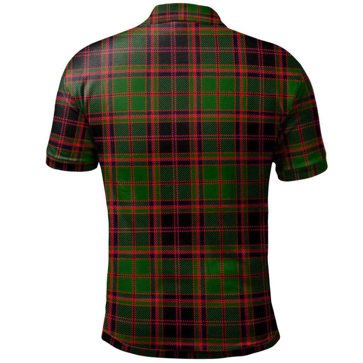 Scottish Buchan Clan Crest Tartan Polo Shirt Back Side Tartan Plaid