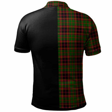 Scottish Buchan Clan Crest Tartan Polo Shirt - Half in Me Back Side Tartan Plaid