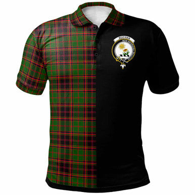 Scottish Buchan Clan Crest Tartan Polo Shirt - Half in Me Front Side Tartan Plaid