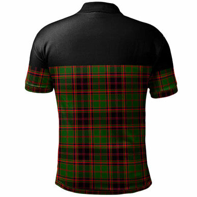 Scottish Buchan Clan Crest Tartan Polo Shirt - Horizontal Style Back Side Tartan Plaid