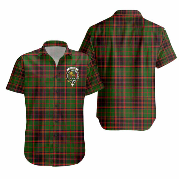 Scottish Buchan Clan Crest Tartan Short Sleeve Shirt Tartan Plaid